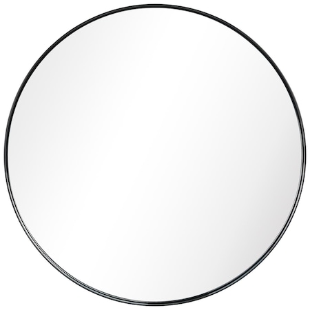 Solid Storage Supplies Ultra Brushed Black Stainless Steel Round Wall Mirror SO2960544